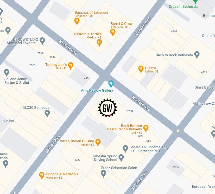 Map showing our location at 7920 Norfolk Ave, Bethesda, MD 20814